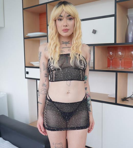 Maria Morangoh, white alt Brazilian nymph, gets fucked by a very huge cock (Anal, 0% pussy, dirty version, monster cock, DATM, balls deep, real deepthroat) OB523 FullHD 1080p/HD 720p
