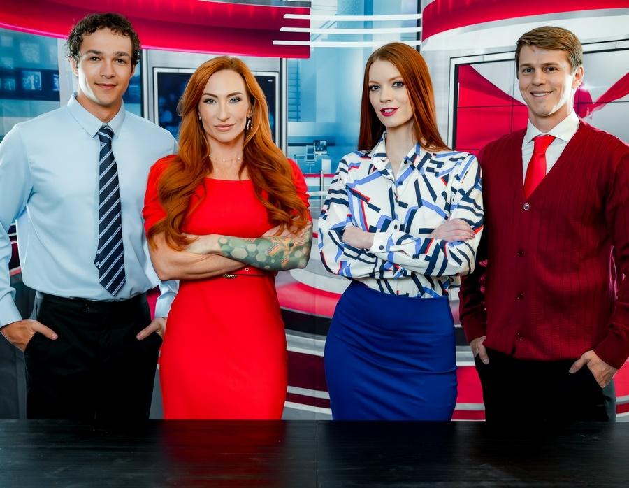 Sophia Locke, Erin Everheart - Fuck the Feud! The News Anchor Stepmommy Swapfest HD 720p